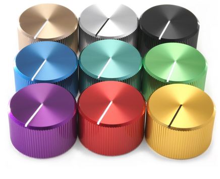 Anodized aluminum knob